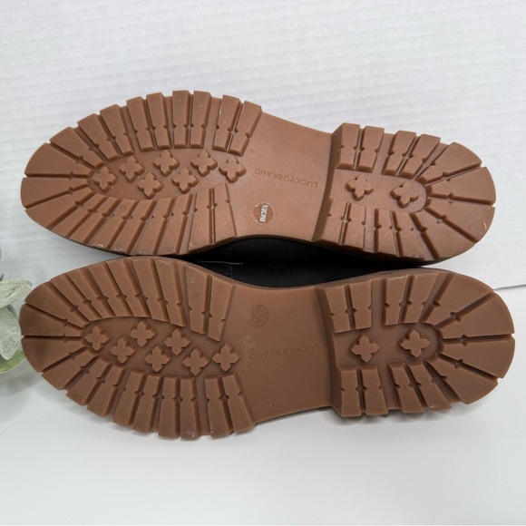 Lucky Brand Women's Tomber Lug Sole Black Leather Loafers Size 8M Minimalist - Picture 15 of 16